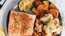 Sheet Pan Moroccan Salmon with Vegetables Sheet Pan Moroccan Salmon with Vegetables