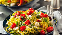 Pesto Zucchini Noodles with Grilled Chicken Pesto Zucchini Noodles with Grilled Chicken