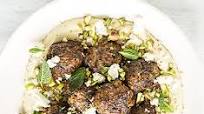 Hummus with pistachio lamb meatballs Hummus with pistachio lamb meatballs