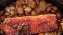 Slow-Cooked Pork Belly with Potatoes, Onions, and Garlic Slow-Cooked Pork Belly with Potatoes, Onions, and Garlic