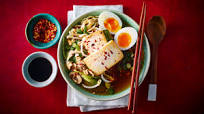 Simple miso, tofu and mushroom ramen Simple miso, tofu and mushroom ramen