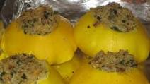 Rice Stuffed Sunburst / Patty Pan Summer Squash Rice Stuffed Sunburst / Patty Pan Summer Squash
