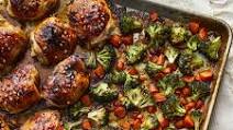 Honey-Garlic Chicken Thighs with Carrots & Broccoli Honey-Garlic Chicken Thighs with Carrots & Broccoli