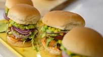 Mango-Guacamole Crunch Burgers Recipe Mango-Guacamole Crunch Burgers Recipe