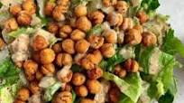 Vegan Caesar Salad with Air Fried Crispy Chickpeas Vegan Caesar Salad with Air Fried Crispy Chickpeas