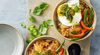 Spicy Basil Noodles with Crispy Fried Eggs Spicy Basil Noodles with Crispy Fried Eggs