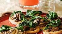 Mushroom and spinach bruschetta Mushroom and spinach bruschetta