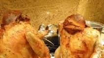 Beer-can chicken with and without the beer can Beer-can chicken with and without the beer can