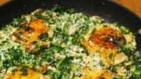 Garlic Parmesan Creamed Spinach and Pan Roasted Chicken Garlic Parmesan Creamed Spinach and Pan Roasted Chicken