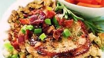 Sweet & Savory Pork Chops Over Stuffing Sweet & Savory Pork Chops Over Stuffing