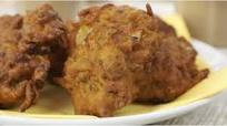 Baked onion bhajis Baked onion bhajis