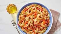 Zesty Shrimp & Bucatini Pasta with Bell Pepper Zesty Shrimp & Bucatini Pasta with Bell Pepper