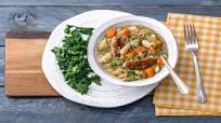 Pork Belly and Sausage Cassoulet with a Herb Crumb and Spring Greens Pork Belly and Sausage Cassoulet with a Herb Crumb and Spring Greens