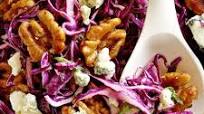 Red Cabbage Salad with Blue Cheese & Maple-Glazed Walnuts Red Cabbage Salad with Blue Cheese & Maple-Glazed Walnuts
