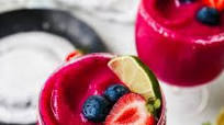 Frozen Dragon Fruit & Strawberry Margaritas Frozen Dragon Fruit & Strawberry Margaritas