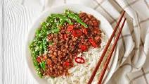 Asian Pork with Greens and Rice Asian Pork with Greens and Rice