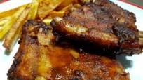 Costillas de cerdo con miel y ketchup Costillas de cerdo con miel y ketchup