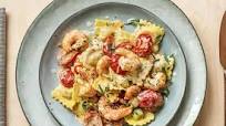 Lobster Ravioli and Shrimp with Tomatoes and Tarragon Cream Sauce Lobster Ravioli and Shrimp with Tomatoes and Tarragon Cream Sauce
