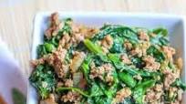 Turkey Stir Fry Recipe with spinach and spicy stir fry sauce Turkey Stir Fry Recipe with spinach and spicy stir fry sauce