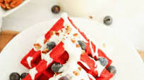 Red Velvet Waffles with Cream Cheese Topping Red Velvet Waffles with Cream Cheese Topping