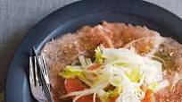 Veal carpaccio with ruby grapefruit and celery salad Veal carpaccio with ruby grapefruit and celery salad