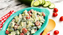 Cucumber Tomato Salad with Creamy Herb Dressing Cucumber Tomato Salad with Creamy Herb Dressing