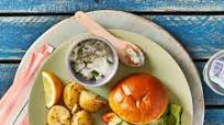 Chicken Tikka Burger With Jeera Potatoes Chicken Tikka Burger With Jeera Potatoes