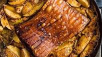 Pork belly and potatoes baked in milk Pork belly and potatoes baked in milk