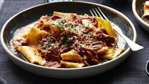 Stracci with braised lamb ragu and chilli gremolata Stracci with braised lamb ragu and chilli gremolata