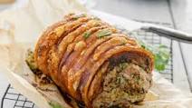 Pork loin roast with herb rice stuffing Pork loin roast with herb rice stuffing
