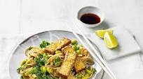 Tofu and edamame noodles Tofu and edamame noodles