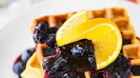 Buttermilk Waffles with Blueberry Syrup Buttermilk Waffles with Blueberry Syrup
