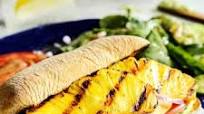 Grilled Chicken and Pineapple Sandwich with Creamy Basil Sauce Grilled Chicken and Pineapple Sandwich with Creamy Basil Sauce