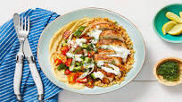 Chicken Gyro Couscous Bowls with Hummus, Tomato-Cucumber Salad, and Creamy Feta Sauce Chicken Gyro Couscous Bowls with Hummus, Tomato-Cucumber Salad, and Creamy Feta Sauce