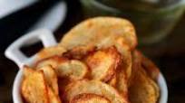 Baked potato chips with paprika and salt Baked potato chips with paprika and salt