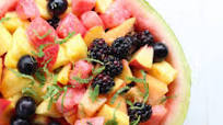 Melon Fruit Salad with Honey Yogurt Dressing Melon Fruit Salad with Honey Yogurt Dressing
