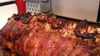 Apple cinnamon bacon wrapped pork shoulder Apple cinnamon bacon wrapped pork shoulder