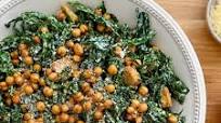 Kale Caesar Salad with Crispy Chickpeas Kale Caesar Salad with Crispy Chickpeas