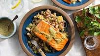 Mediterranean salmon with white bean and artichoke salad Mediterranean salmon with white bean and artichoke salad