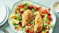 Crispy Chicken Caesar Salad with Bacon & Roasted Tomato Crispy Chicken Caesar Salad with Bacon & Roasted Tomato