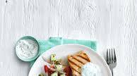 Grilled Salmon with Greek Salad Grilled Salmon with Greek Salad
