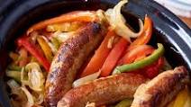 Recipe: Slow Cooker Sausages with Peppers and Onions Recipe: Slow Cooker Sausages with Peppers and Onions