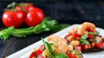 Roasted Portobello Topped with Spicy Shrimp Bruschetta (Paleo/Whole30) Roasted Portobello Topped with Spicy Shrimp Bruschetta (Paleo/Whole30)