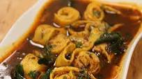 Khandvi with Sweet and Sour Gravy Khandvi with Sweet and Sour Gravy