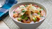Chicken Tortilla Soup with Hominy, Avocado & Queso Fresco Chicken Tortilla Soup with Hominy, Avocado & Queso Fresco