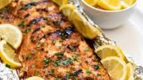 Grilled Soy Brown Sugar Salmon in Foil Grilled Soy Brown Sugar Salmon in Foil