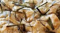 Chive, Coarse Sea Salt, EVOO Focaccia Chive, Coarse Sea Salt, EVOO Focaccia