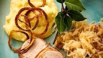 Pork tenderloin with sauerkraut and potato purée Pork tenderloin with sauerkraut and potato purée