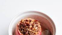 Baked oat and walnut-stuffed apple Baked oat and walnut-stuffed apple