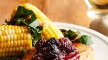 Blackberry BBQ Pork Chops with Collards & Corn Blackberry BBQ Pork Chops with Collards & Corn